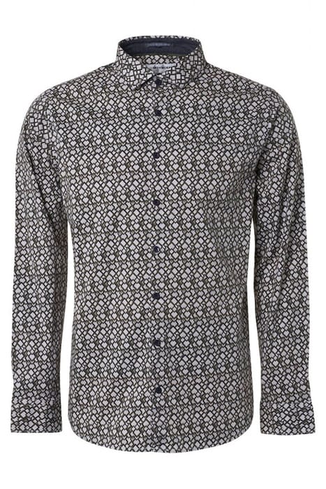 SHIRT STRETCH ALLOVER PRINTED DARK GREEN 1