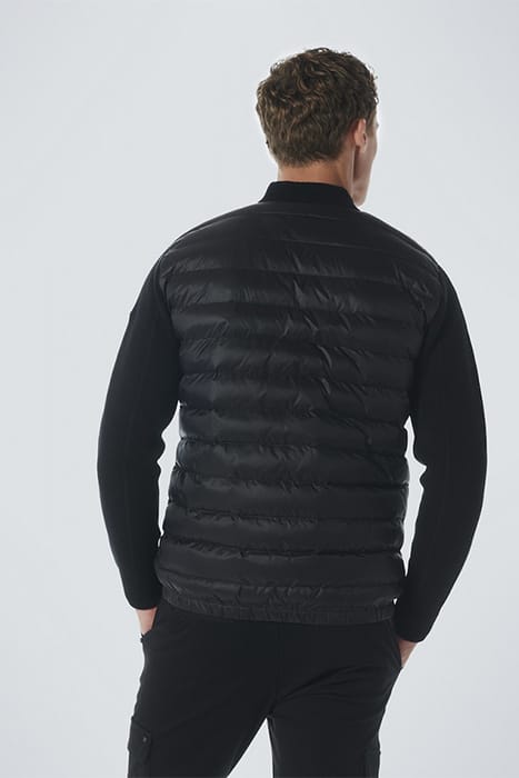 CARDIGAN KNITTED BODY WOVEN PADDED BLACK 2