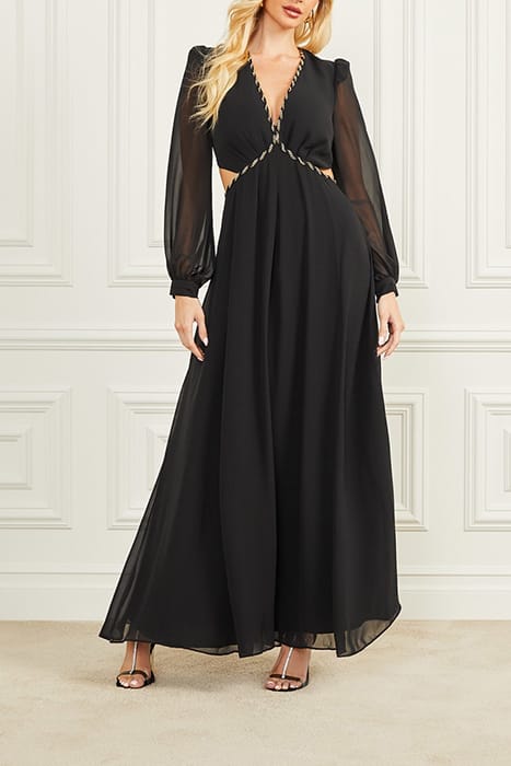 MARCIANO BY GUESS URSULA GOWN SOLID JET BLACK MAXI DRESS 3