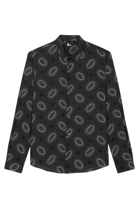 SLIM SHIRT D GALAXY PATTERN BLACK WHITE 1