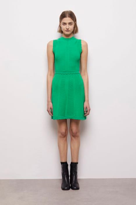SHORT SLEEVELESS KNIT DRESS GREEN 2