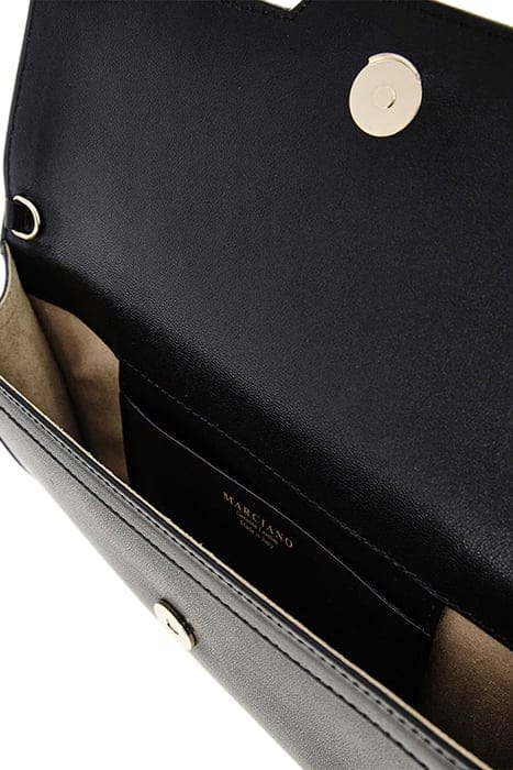 MARCIANO BY GUESS MEDIUM SATCHEL CHAIN JET BLACK CLUTCH BAG 6