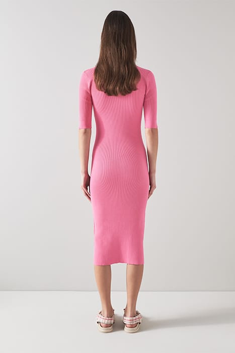 DR HEIDI - RIB STRETCH BRIGHT PINK 3