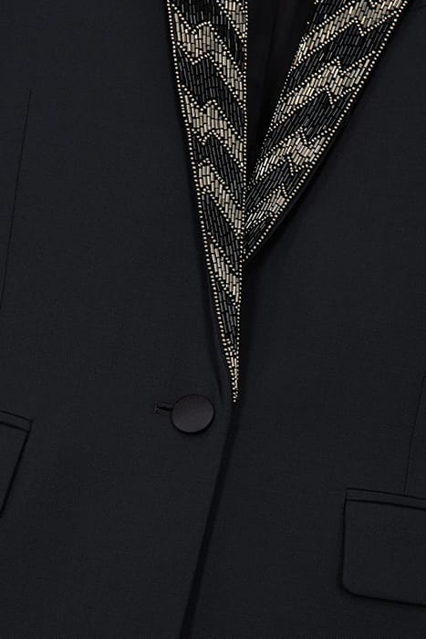 EMBROIDERED JACKET WITH LAPEL BLACK 2