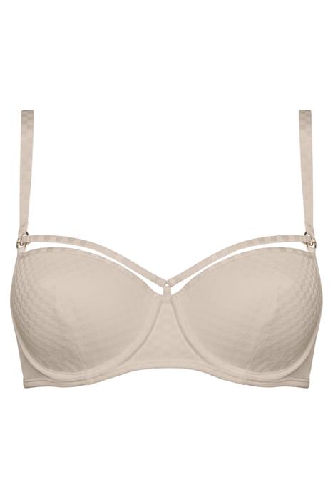 SPACE ODYSSEY CHECKERED IVORY BALCONY BRA 1