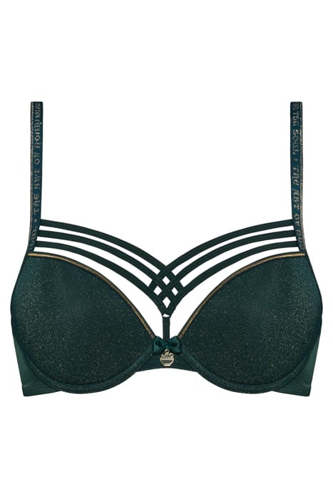 DAME DE PARIS PINE GREEN AND GOLD LUREX PUSH UP BRA 3