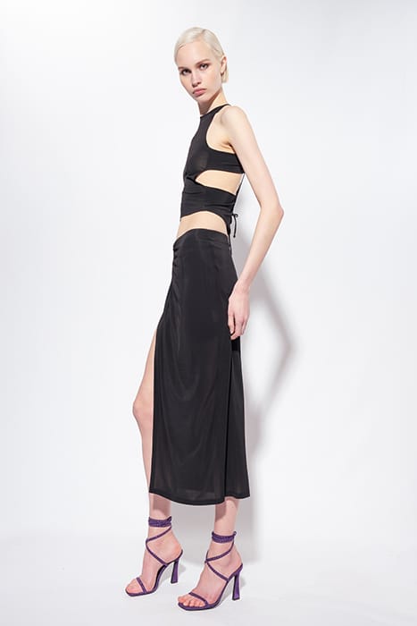 LENINGRADO GONNA JERSEY FLUIDO DRAPPEGGIATO BLACK 6
