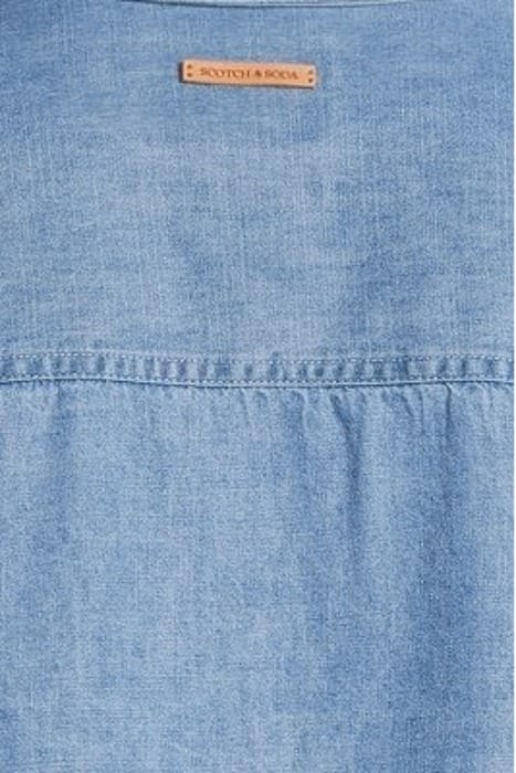 LONG SLEEVE SHIRT WITH ONE POCKET - WASHED INDIGO BLEACHED I 5