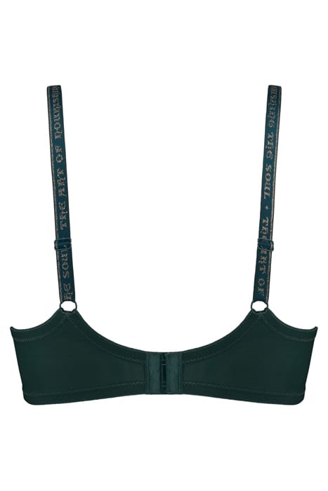 DAME DE PARIS PINE GREEN AND GOLD LUREX PLUNGE BRA 3