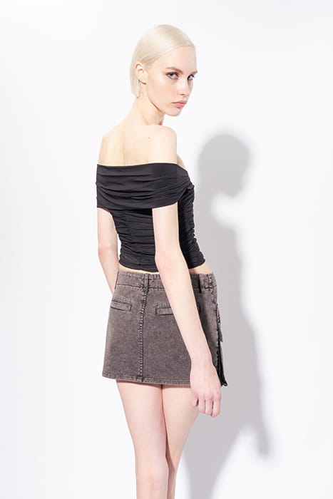 VALENCIA TOP JERSEY FLUIDO DRAPPEGGIATO BLACK 2