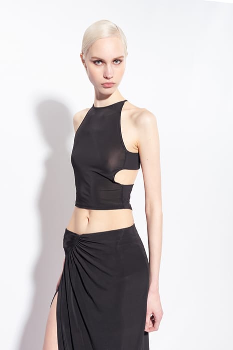 LENINGRADO GONNA JERSEY FLUIDO DRAPPEGGIATO BLACK 8
