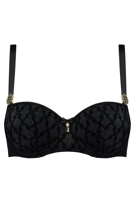CALLIOPE BLACK AND GOLD PRINT BALCONY BRA 3