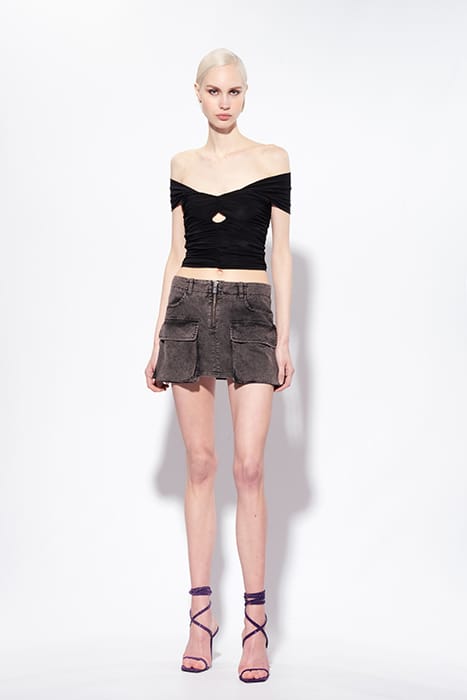 VALENCIA TOP JERSEY FLUIDO DRAPPEGGIATO BLACK 3