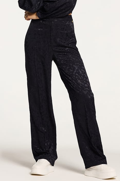 LADIES MILANO TROUSERS FOREST JAQUARD DARK NAVY BLUE 1