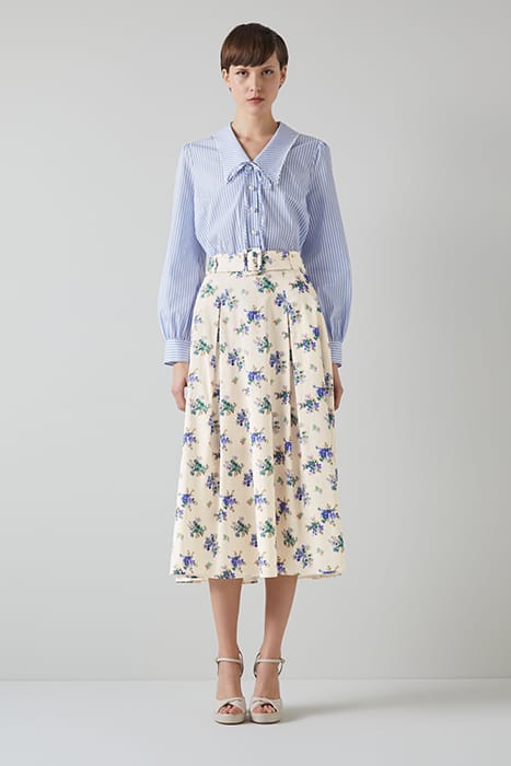 ELODIE BELTED MIDI SKIRT CREAM 1