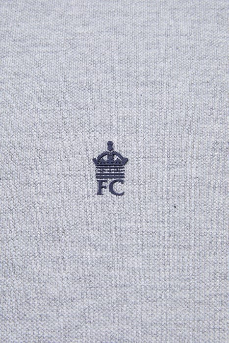 SINGLE TIPPED PIQUE POLO LGT GREY MEL/MARINE 3