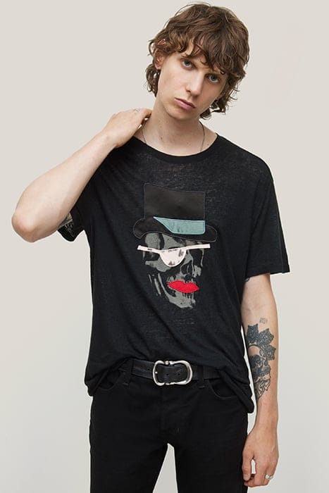 SS CREW TEE - TOP HAT SKULL BLACK 5