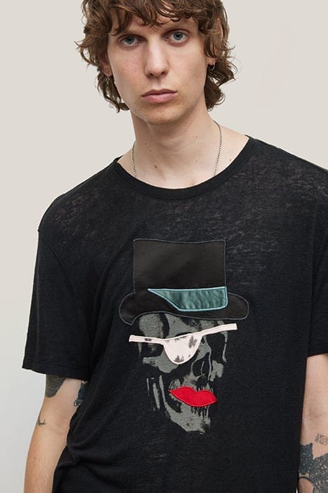 SS CREW TEE - TOP HAT SKULL BLACK 6