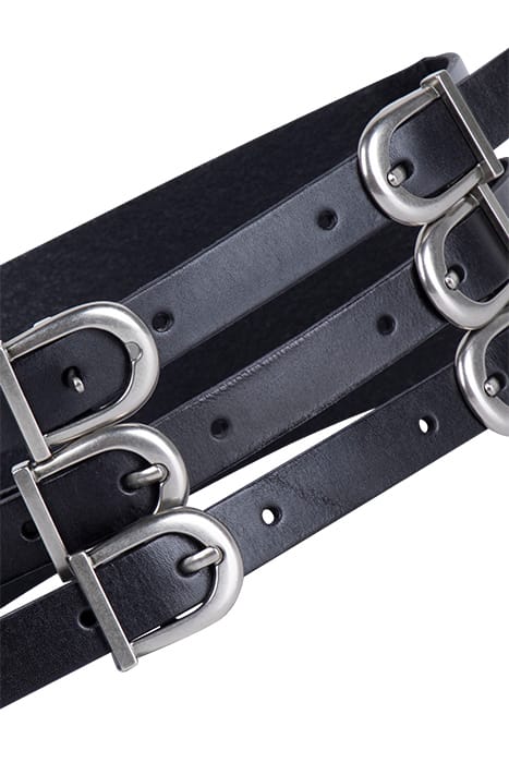 BRIONY WAIST BELT BLACK/ANTQ NICKEL 2