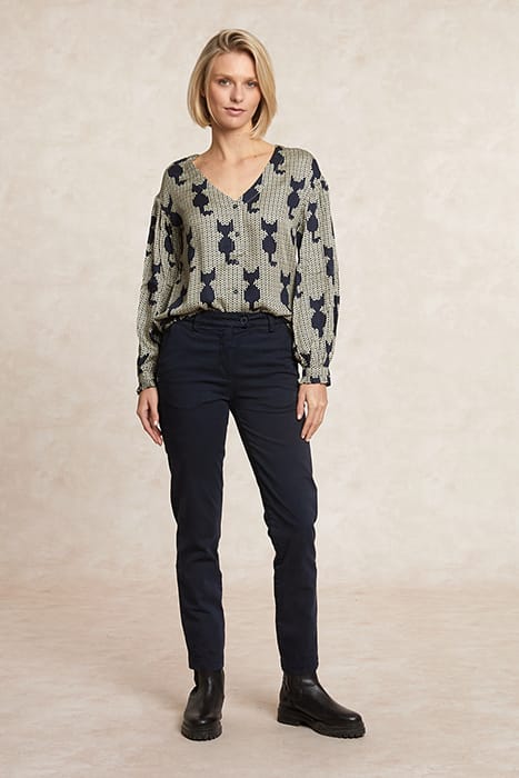 BLUE RUFFLE CUFF BLOUSE 3