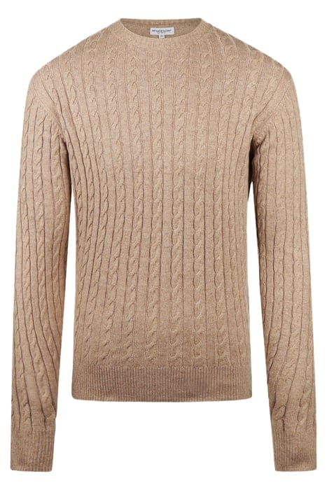 CABLE CREW NECK SWEATER SAND 1