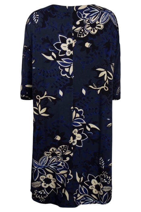 LOOSE DRESS 3/4 SLEEVES PRINT DARK BLUE WITH CENTREPIECE PRI 2