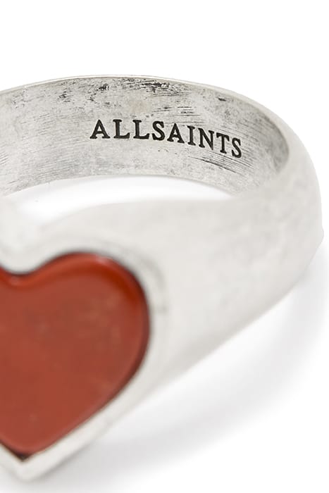 OBI HEART STONE RING WRM SLVER/RED JASP 5
