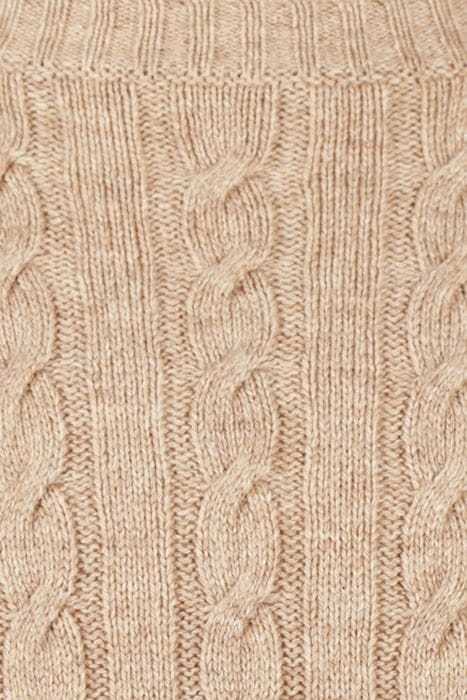 CABLE CREW NECK SWEATER SAND 3