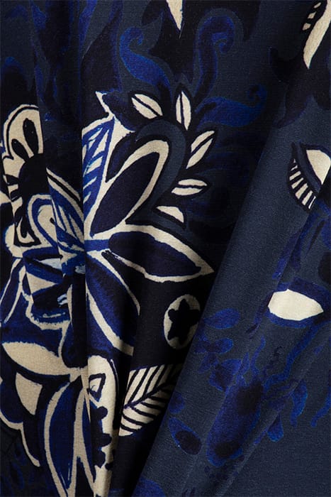 LOOSE DRESS 3/4 SLEEVES PRINT DARK BLUE WITH CENTREPIECE PRI 3