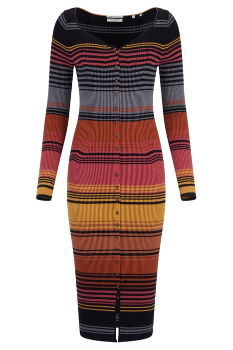 SWEATER MIDI DRESS BLACK NIGHT OMBRE STRIPE 2