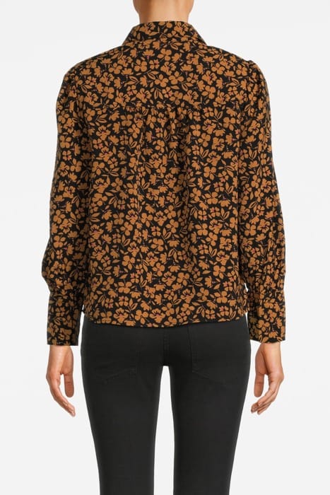 BUTTON UP WITH GATHERS CUTOUT FLORALS 2