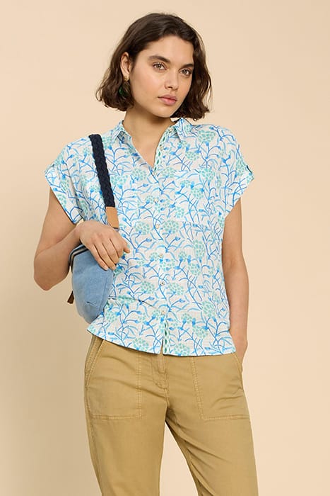 ELLIE  COTTON SHIRT IVORY PRINTED 1