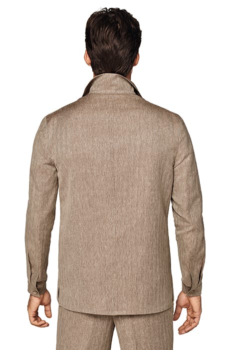 HERRINGBONE RELAXED FIT SHIRT-JACKET TAUPE 2