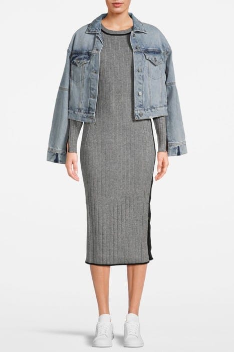 SPORTY STRIPE DRESS MEDIUM HEATHER GREY 1