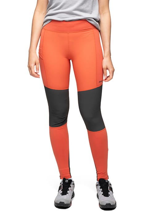 FLØYEN OUTDOOR TIGHTS WOMEN BRICK/SOLID CHARCOAL 1