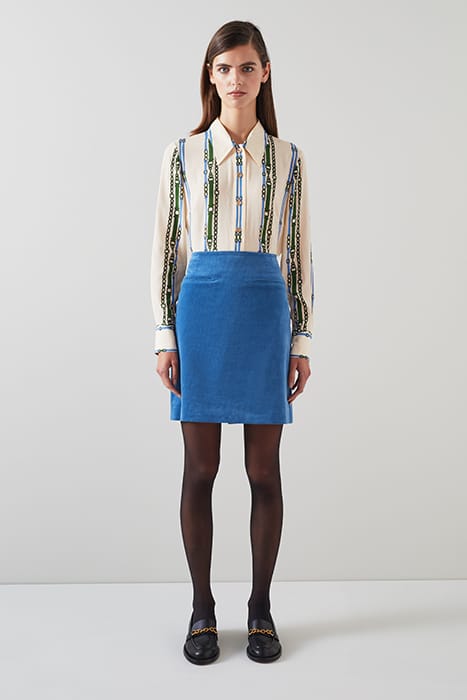 DEBORAH CORD MINI SKIRT BLUE 2
