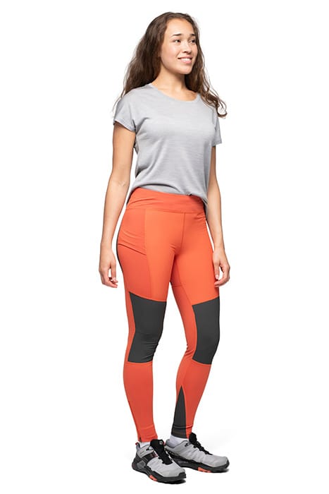 FLØYEN OUTDOOR TIGHTS WOMEN BRICK/SOLID CHARCOAL 3