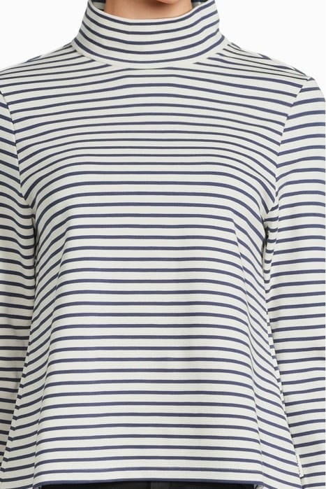 NAVY BLUE STRIPED KNIT TOP 4