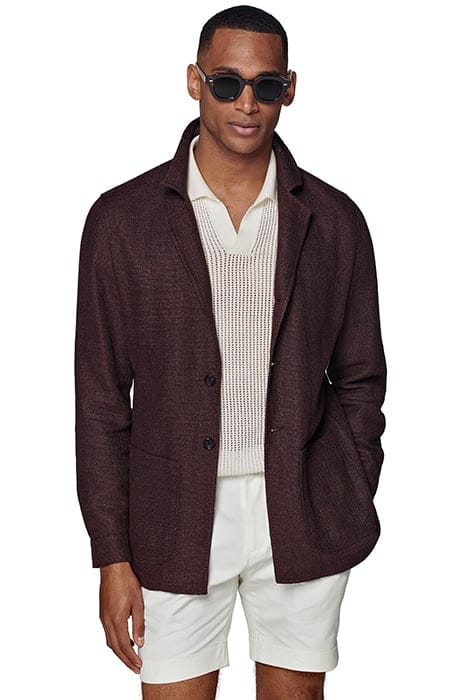 RELAXED FIT SHIRT-JACKET BURGUNDY 1