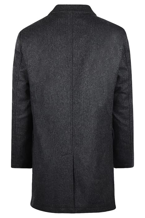 WOOL HERRINGBONE OVER COAT DARK GREY MELANGE 2