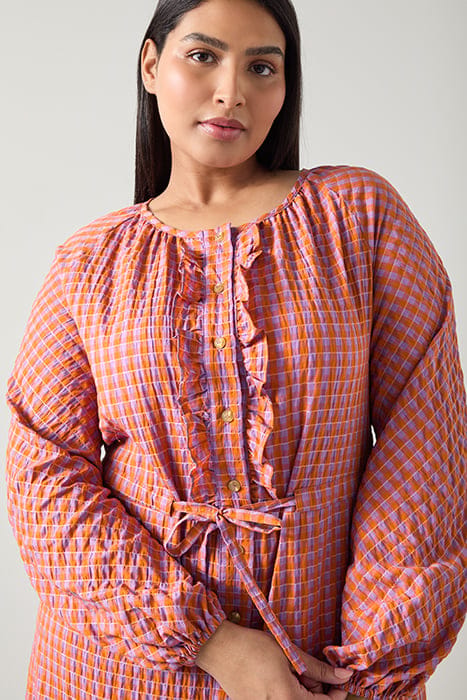 SOPHIE CHECK SHIRT DRESS ORANGE 3