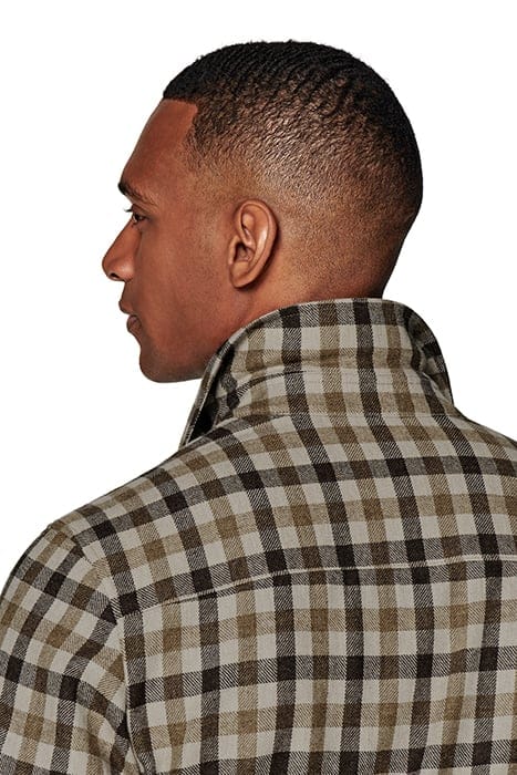 CHECKED RELAXED FIT SHIRT-JACKET MID BROWN 7