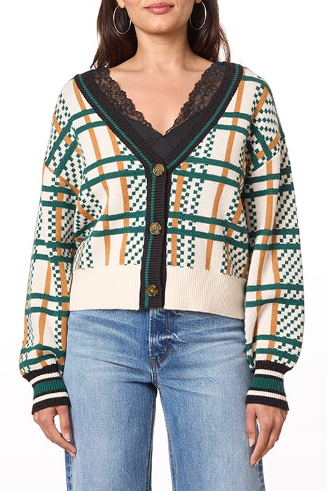 SWEATER CARDIGAN EGGNOG/RAINFOREST/MEERKAT 2