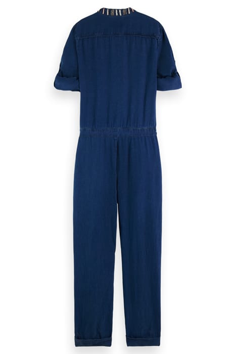 INDIGO TENCEL DENIM WASHED ALL IN ONE WITH BEADING DETAILS 4