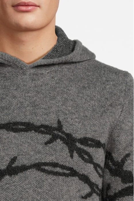 CANNON LS MOHAIR BARBWIRE PULLOVER HOOD SEAL GREY 4
