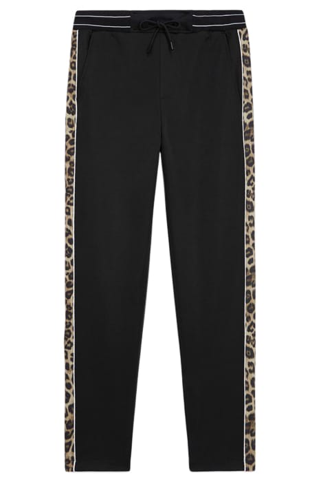 JOGGING AVEC BANDES COTES CONTRASTEES ET PIPING BLACK / LEOP 4