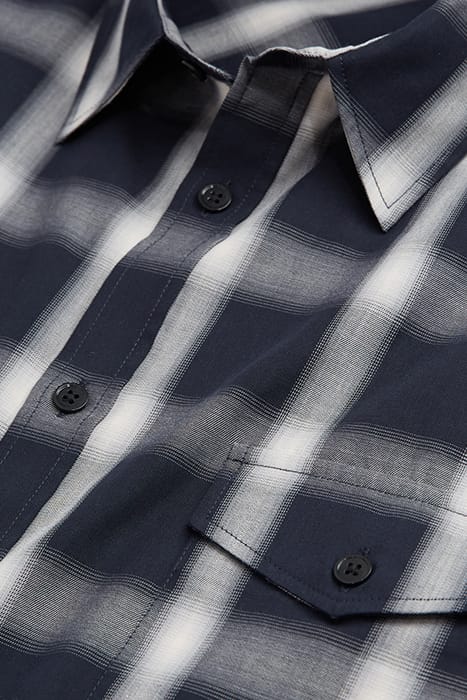 CHEMISE MANCHES LONGUES ET POCHES A CARREAUX NAVY ECRU 2