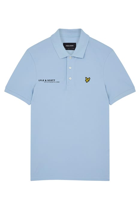 CO-ORDINATE PRINT PLAIN POLO SHIRT LIGHT BLUE 4
