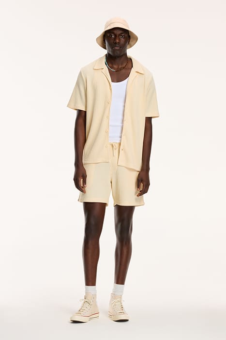 MEN OSCAR WAFFLE STRUCTURE SHORTS LIGHT BEIGE 6