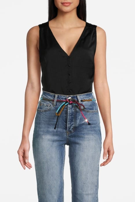 SLEEVELESS BUTTON FRONT BLOUSE BLACK NIGHT 2